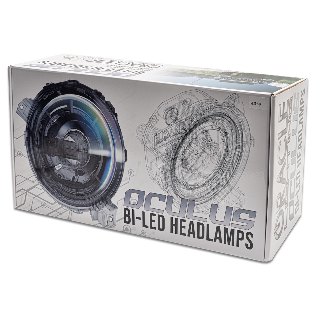 Oracle Lighting Headlight Assembly, Oculus ™, LED Bulb, Projector Beam with DRL, Bi-LED, 36 Watts, 4800 Lumens, 5500 Kelvin – 5839-504-PAU