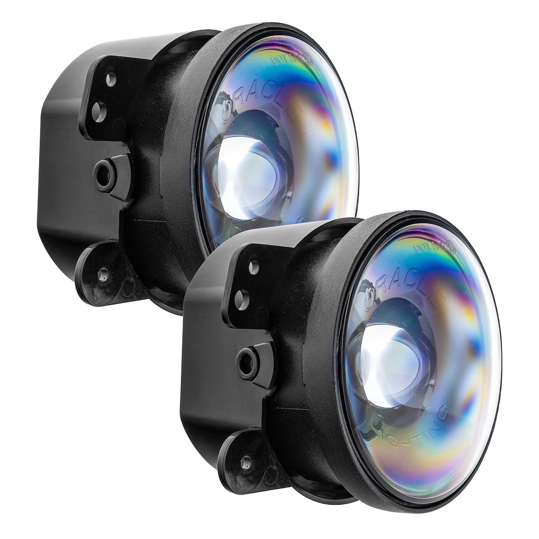 Oracle Lighting Driving/ Fog Light, LED Bulb, Round, 20 Watt Bulbs Draw 2 Amp at 12 Volt, 3000 Raw Lumens, Black Bezel/ Housing, Bolt Mount – 5846-504