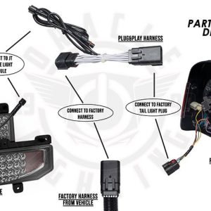 Oracle Lighting Backup Light Wiring Harness, For Oracle Lighting Rear Bumper LED Reverse Light, Plug and Play Design – 5880-504