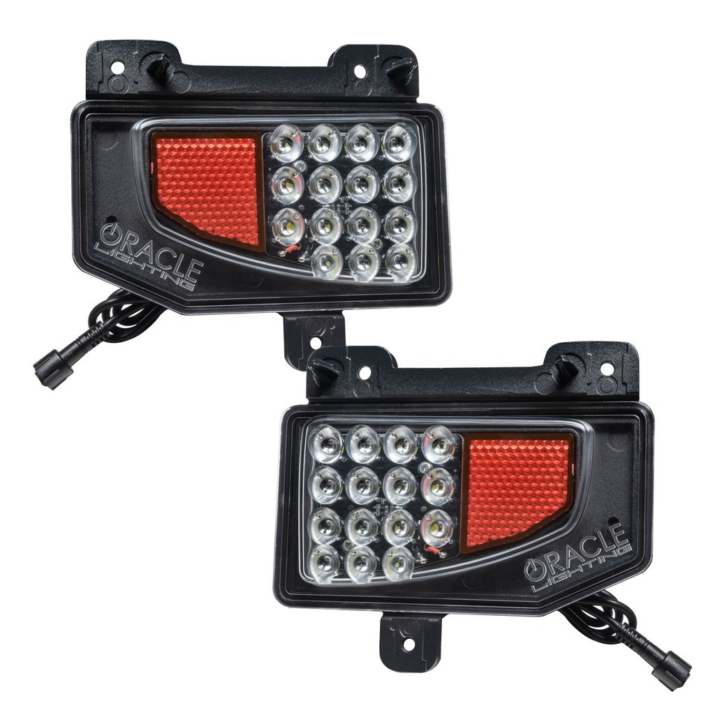 Oracle Lighting Backup Light – LED, Bumper Mount, Set of 2, Clear Bulb, Black Housing, 1500 Lumens, With Plug and Play Wiring Harness – 5881-504