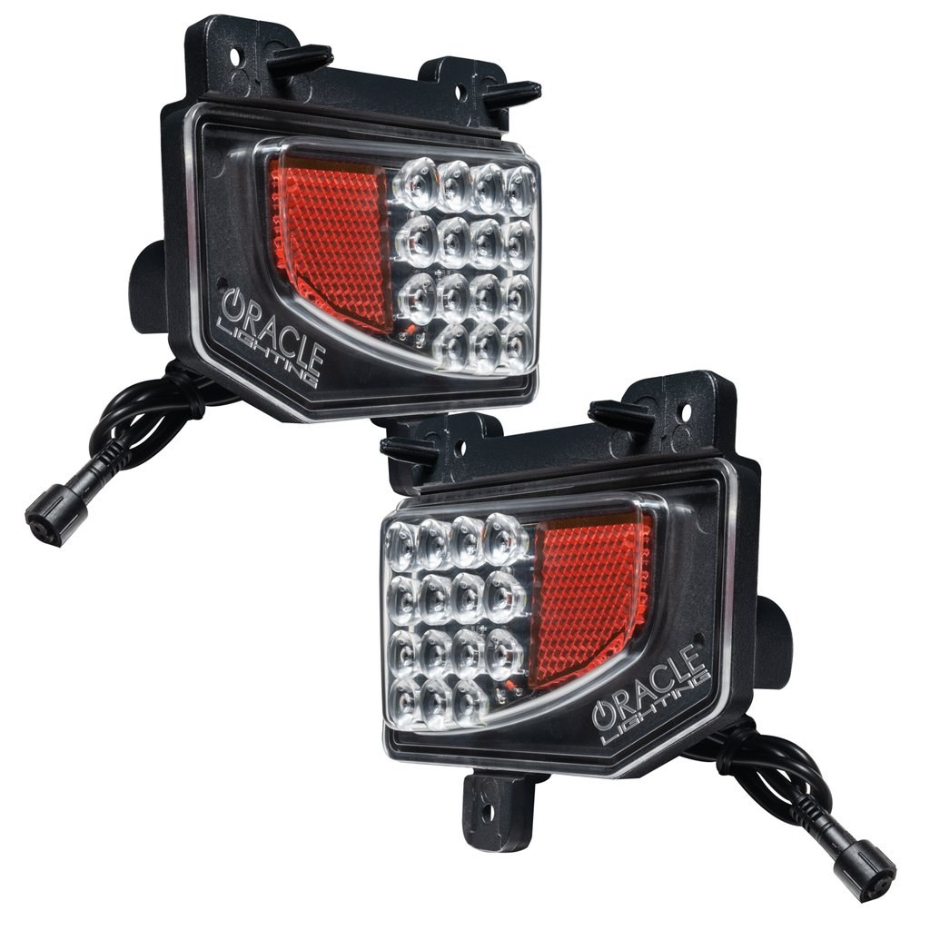 Oracle Lighting Backup Light – LED, Bumper Mount, Set of 2, Clear Bulb, Black Housing, 1500 Lumens, With Plug and Play Wiring Harness – 5881-504