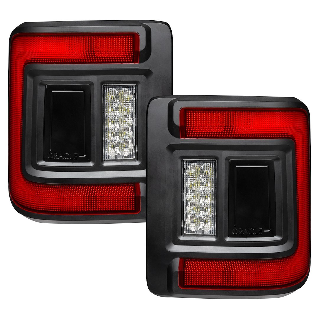 Oracle Lighting Tail Light Assembly, LED, Clear Lens, Black Housing, White/ Red/ Amber Bulb, Flush Mount, Set of 2 – 5884-504