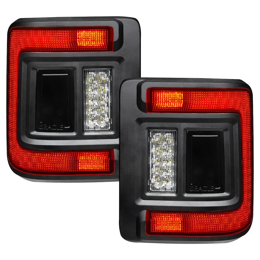 Oracle Lighting Tail Light Assembly, LED, Clear Lens, Black Housing, White/ Red/ Amber Bulb, Flush Mount, Set of 2 – 5884-504