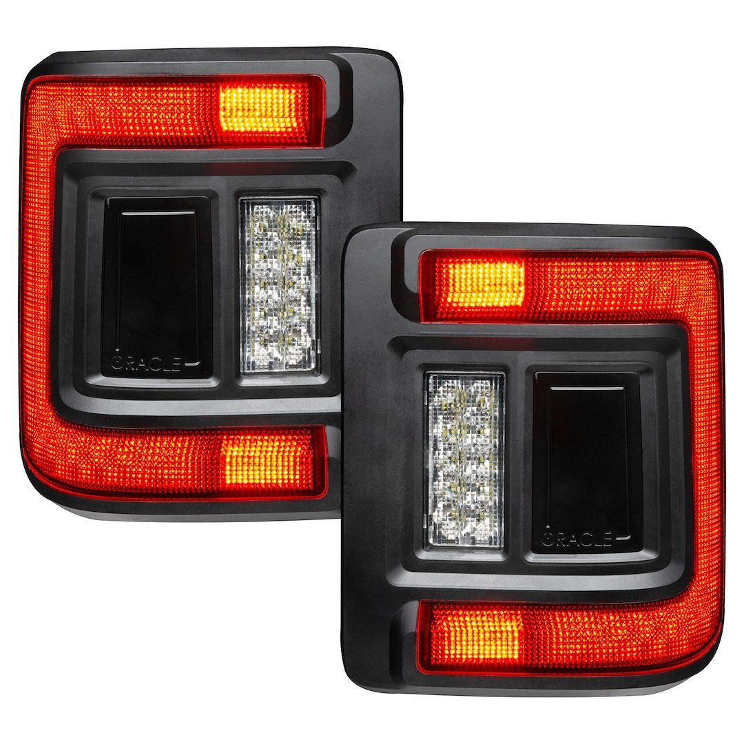 Oracle Lighting Tail Light Assembly, LED, Clear Lens, Black Housing, White/ Red/ Amber Bulb, Flush Mount, Set of 2 – 5884-504