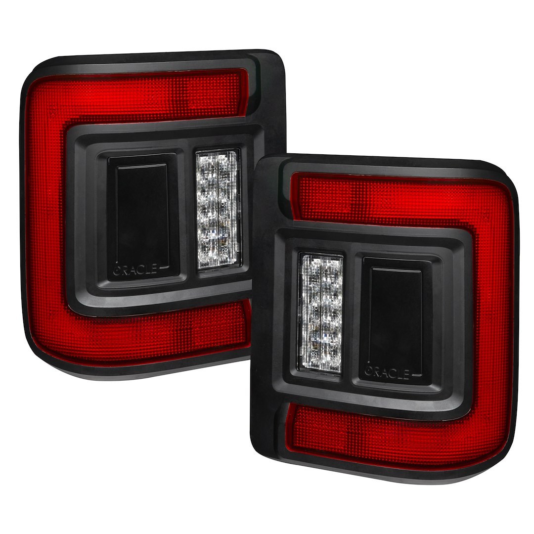 Oracle Lighting Tail Light Assembly, LED, Clear Lens, Black Housing, White/ Red/ Amber Bulb, Flush Mount, Set of 2 – 5884-504