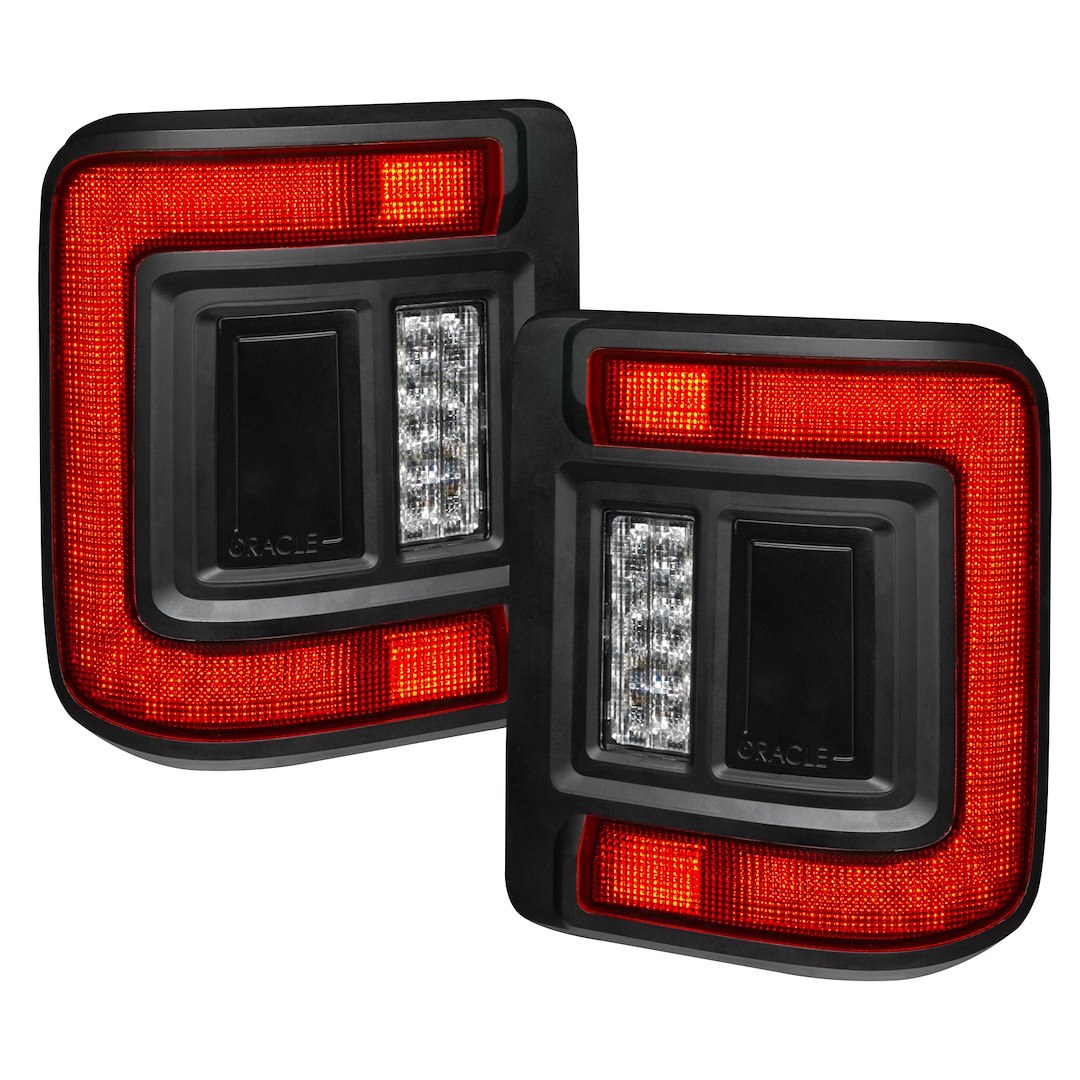 Oracle Lighting Tail Light Assembly, LED, Clear Lens, Black Housing, White/ Red/ Amber Bulb, Flush Mount, Set of 2 – 5884-504