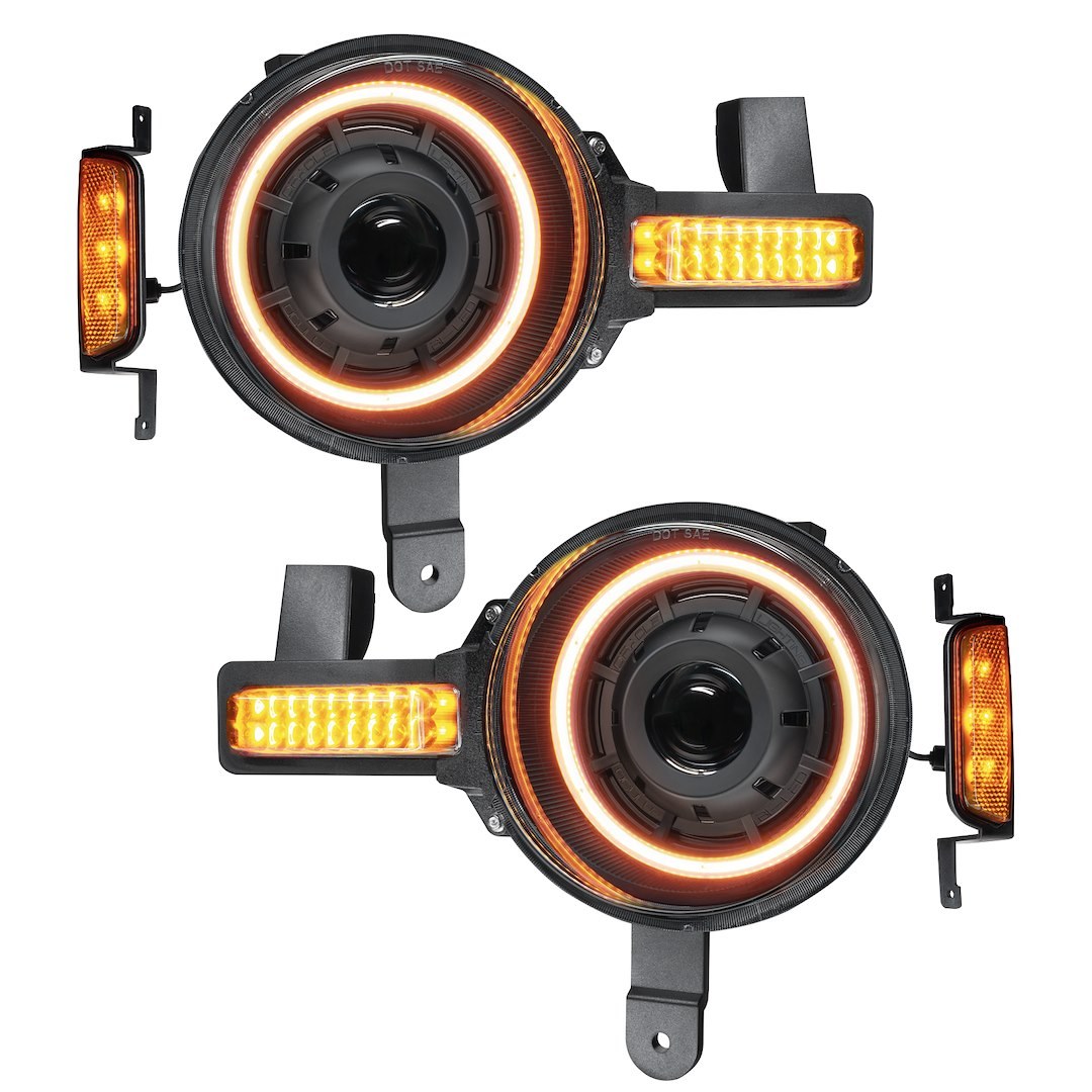 Oracle Lighting Headlight Assembly, Oculus ™, LED Bulb, Projector Beam with DRL, Bi-LED, 36 Watt, Clear Lens, Black Housing – 5886-005