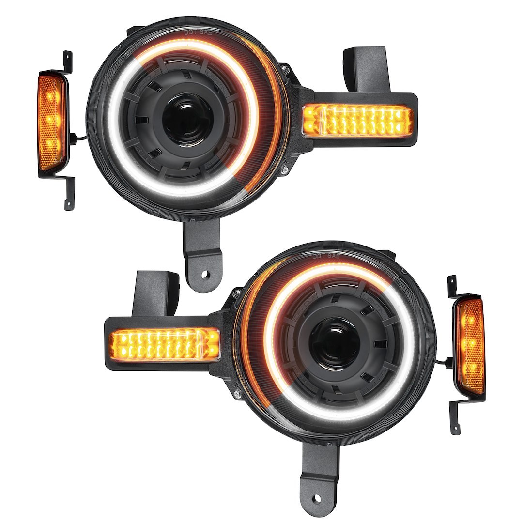 Oracle Lighting Headlight Assembly, Oculus ™, LED Bulb, Projector Beam with DRL, Bi-LED, 36 Watt, Clear Lens, Black Housing – 5886-023