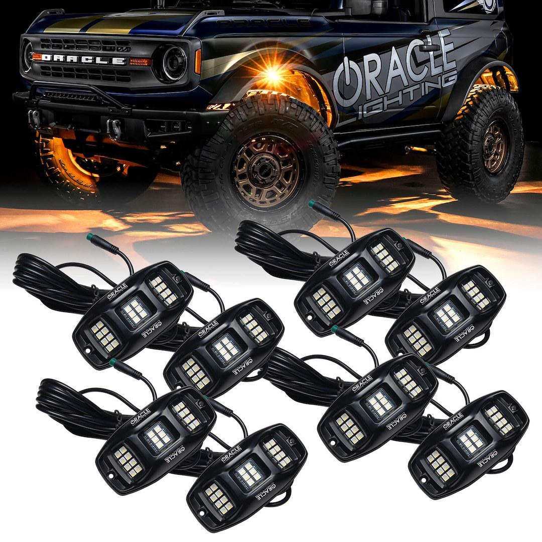 Oracle Lighting Underbody Light Kit, Colorshift, Wheel Well Mount, LED, White with Rgb System, Clear Polycarbonate Lens, Aluminum Housing – 5895-339-8