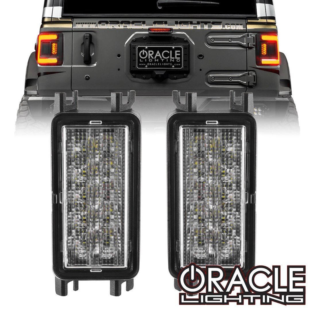 Oracle Lighting Backup Light, Flush Tail Lights Mount, Set of 2, White Bulb for Reverse/ Amber Bulb for Turn Signal – 5915-JL-023