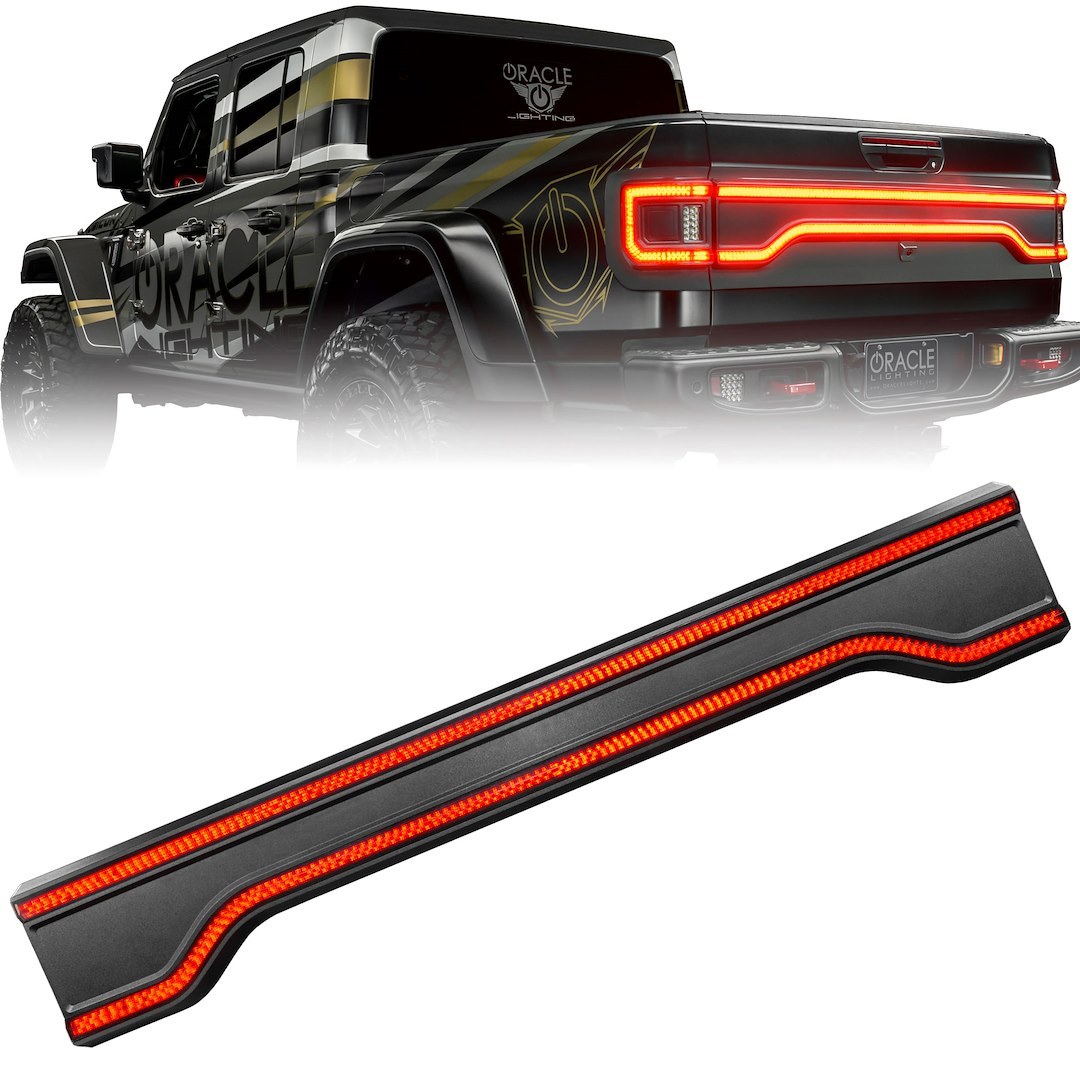 Oracle Lighting Tailgate Light, Racetrack, Flush Style LED Tailgate Panel, Tinted Lens, Red Brake/ Parking and Turn Signals, Black – 5918-504-T