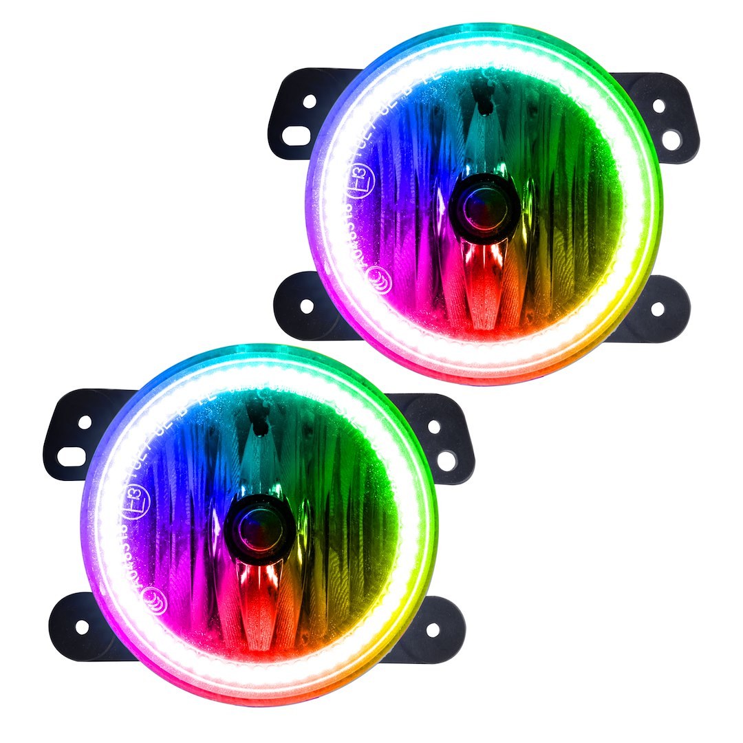Oracle Lighting Daytime Running Light – LED, Colorshift, Black and Gray Round Housing, Clear Lens, Multi-Color, Set of 2 – 7159-332
