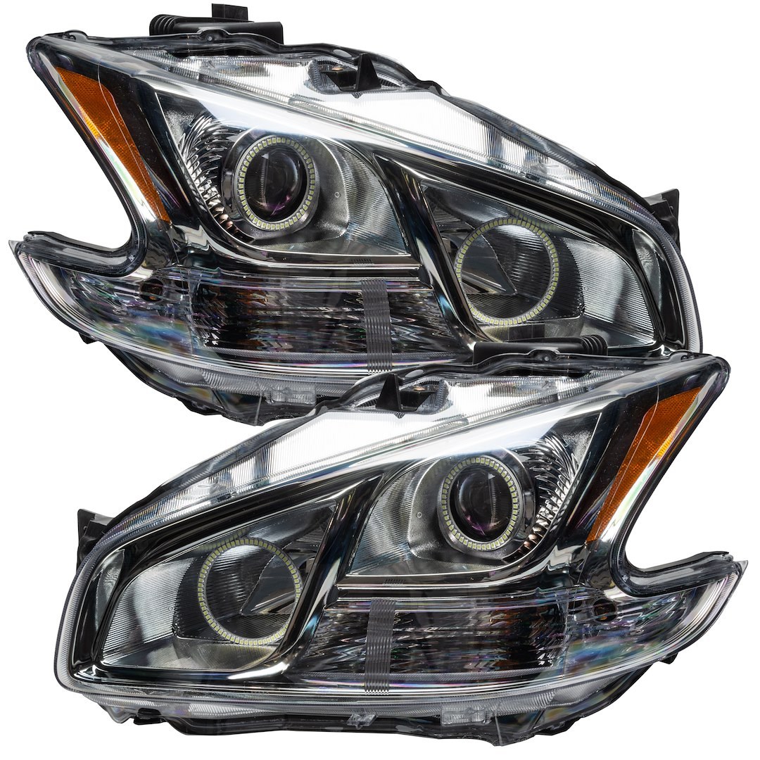 Oracle Lighting Headlight Assembly, LED Bulbs, Projector, White SMD LED Halo Rings, Clear Lens, Chrome Housing, Fmvss 108 and SAE Compliant – 7177-001