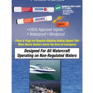 Orion Distress Signal Kit, Handheld Smoke Signal/ Red Handheld Flare Signal with 950 Candela Brightness/ Safety Whistle – 236