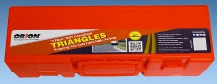 Orion Emergency Reflector Kit, Set of 3, With Red Storage Case, With Weighted Base – 461
