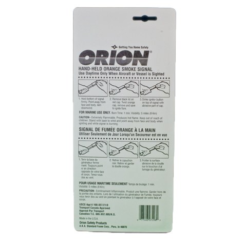 Orion Distress Signal Kit, Handheld Orange Smoke Signal, For Daytime Signaling, Uscg Approved Daytime Signal – 956