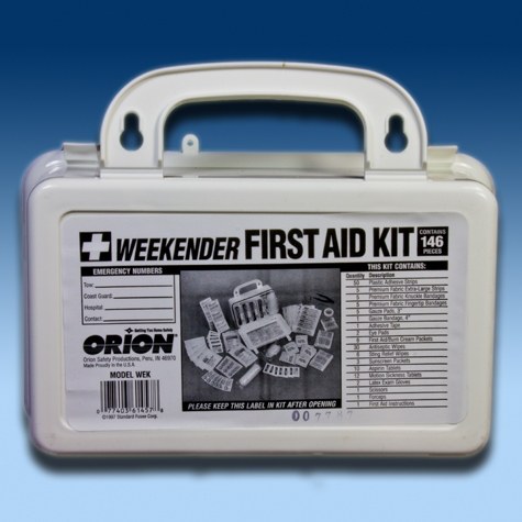 Orion First Aid Kit, Weekender ®, 5-1/2 Inch Length X 8 Inch Width X 2-3/4 Inch Height, Plastic Case, 146 Piece Kit – 964