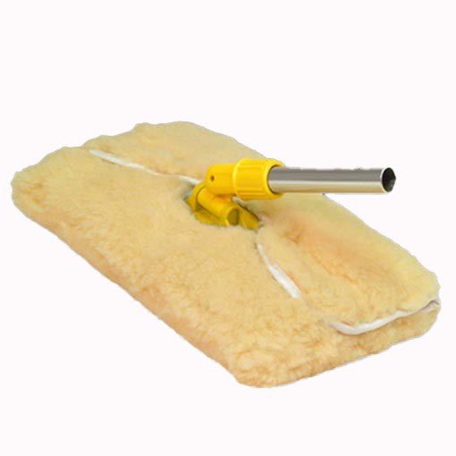 Ocean Access Car Wash Brush, 14 Inch Length X 8 Inch Width Rectangular Head, Without Hose Connection, Yellow Sheepskin Pad – SW19140