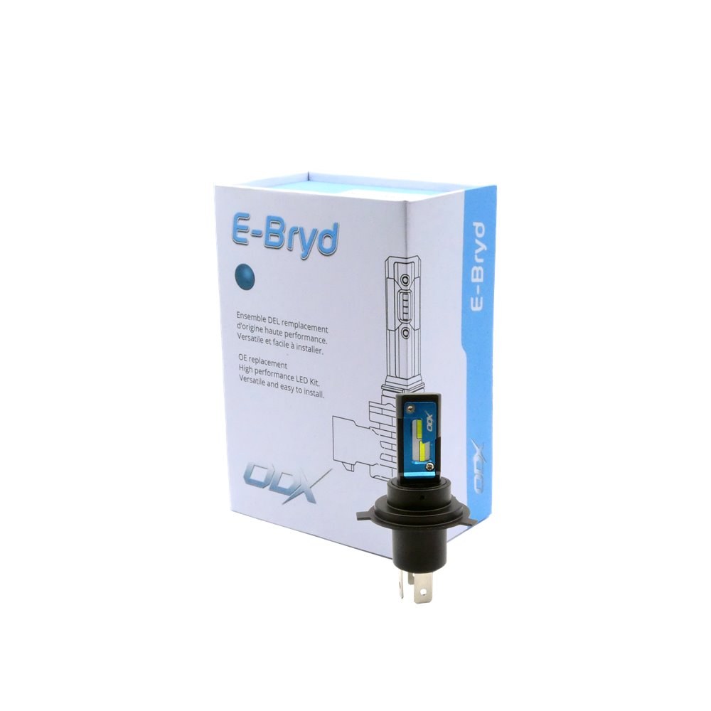 Odx Headlight Bulb, E-Bryd Series, H4, LED Bulb, 30 Watt, 9 to 32 Volt, Cold White Beam Color, 6000 Lumens – LEDEBRYD-H4