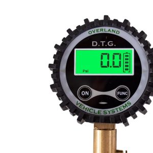 Overland Vehicle Systems Tire Pressure Gauge, 3 Inch Round, Digital Display, 0-150 Pounds Per Square Inch (PSI), Lighted, Black – 12010001