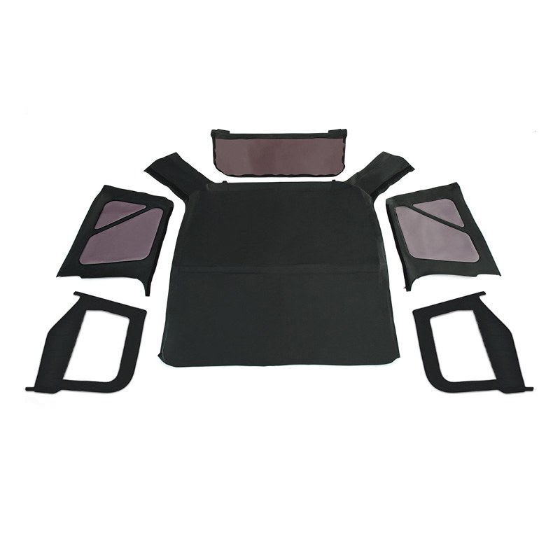 Overland Vehicle Systems Soft Top, King 4WD Premium, Black Diamond, Fabric, Includes Upper Doors, Includes Tinted Windows – 14010135