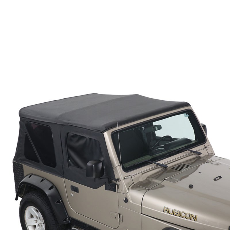 Overland Vehicle Systems Soft Top, King 4WD Premium, Black Diamond, Fabric, Includes Upper Doors, Includes Tinted Windows – 14010135