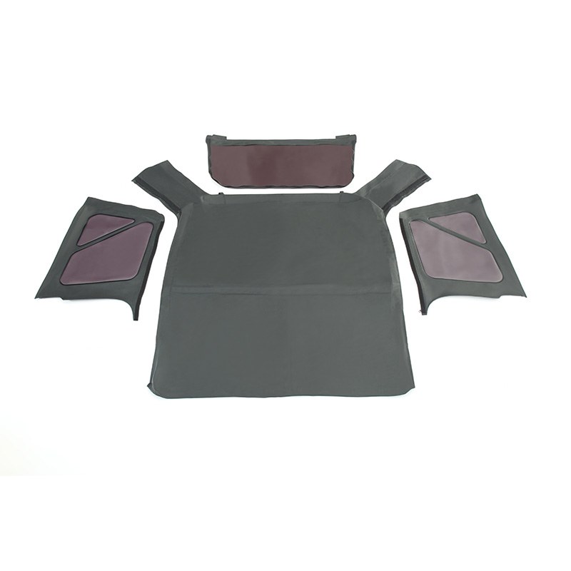 Overland Vehicle Systems Soft Top, King 4WD Premium, Black Diamond, Fabric, Without Upper Doors, Does Not Include Sunroof – 14010235