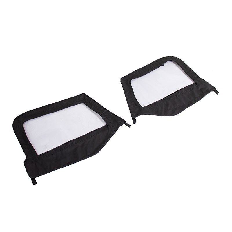Overland Vehicle Systems Soft Top Door Skin, King 4WD Premium, Fits OEM Door Frames, Black Diamond, Fabric, With Clear Windows, Set of 2 – 14019935