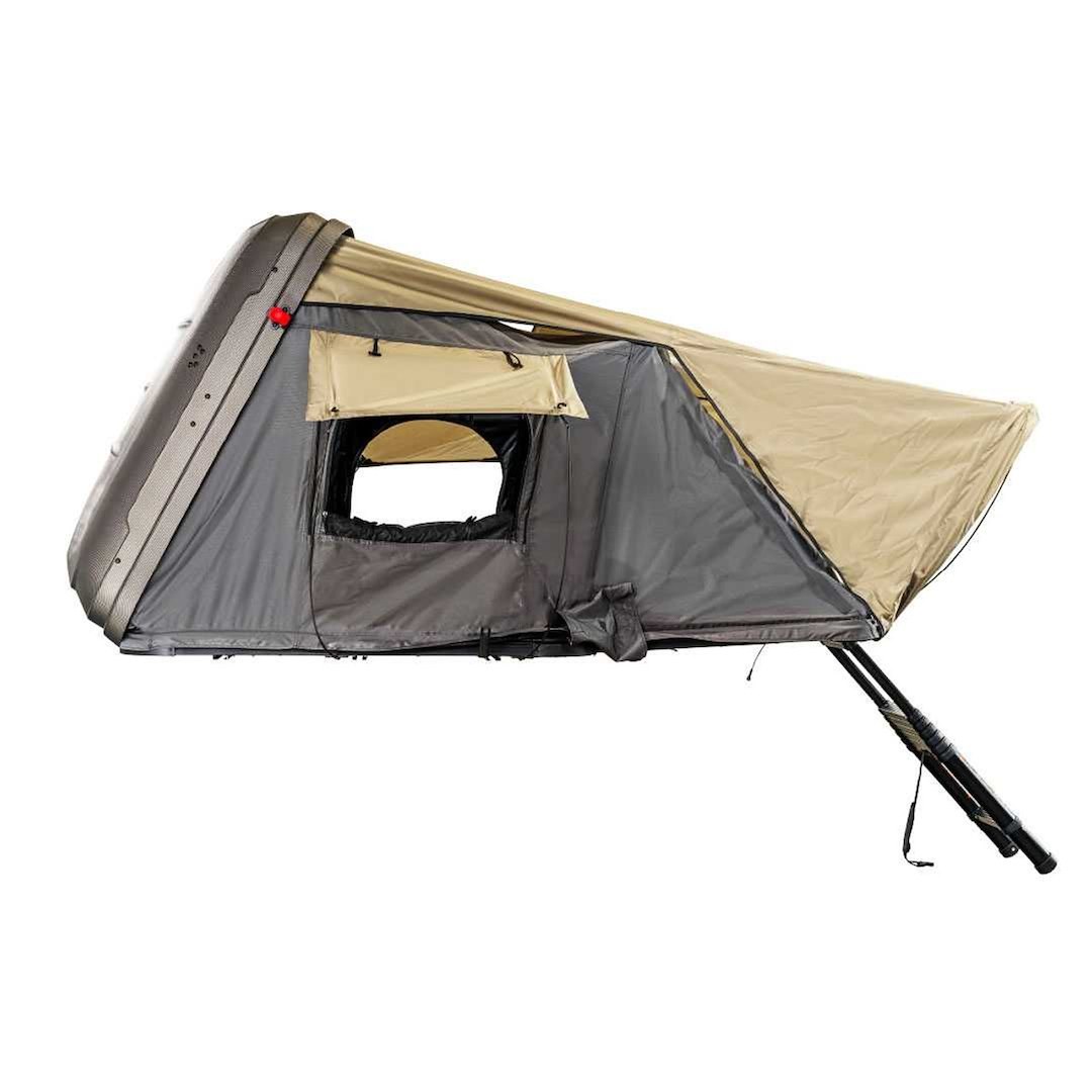 Overland Vehicle Systems Tent, HD Bundu, Car Top, 63 Inch X 83 Inch X 47 Inch, Sleeps 2 Adults, Black Aluminum Base with Poly Cotton Body – 18389902