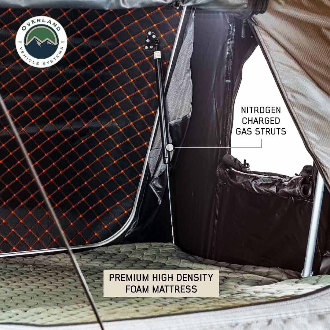 Overland Vehicle Systems Tent, HD Bundu, Car Top, 63 Inch X 83 Inch X 47 Inch, Sleeps 2 Adults, Black Aluminum Base with Poly Cotton Body – 18389902