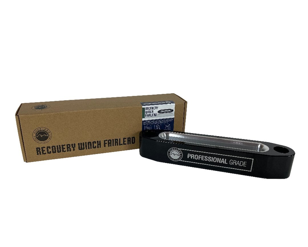 Overland Vehicle Systems Winch Fairlead, Hawse Style, For Use with Synthetic Rope, Powder Coat, Black, Aluminum – 19019910