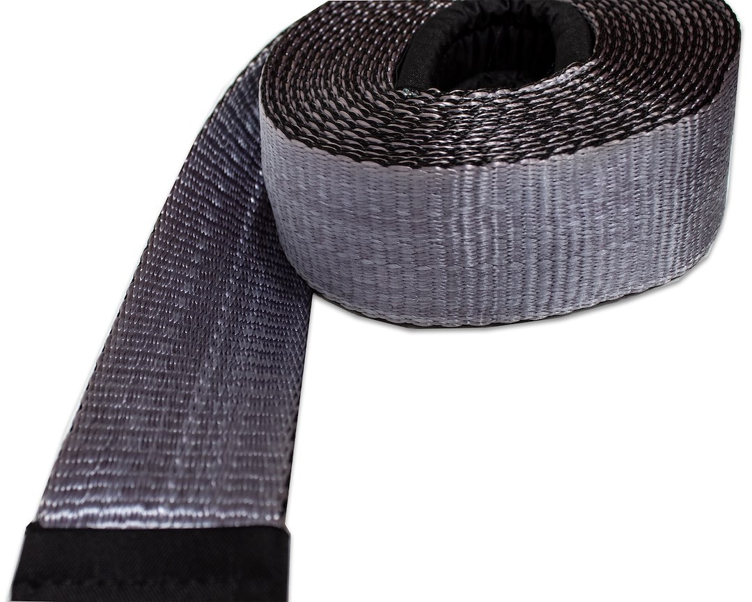 Overland Vehicle Systems Tow Strap, 3 Inch Width X 30 Foot Length, Rated at 30,000 Pounds, Gray with Black Ends, Synthetic Fiber – 19069916
