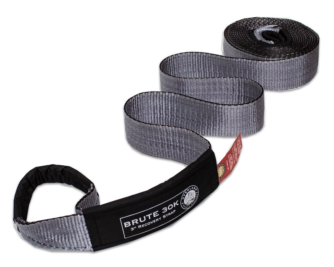 Overland Vehicle Systems Tow Strap, 3 Inch Width X 30 Foot Length, Rated at 30,000 Pounds, Gray with Black Ends, Synthetic Fiber – 19069916