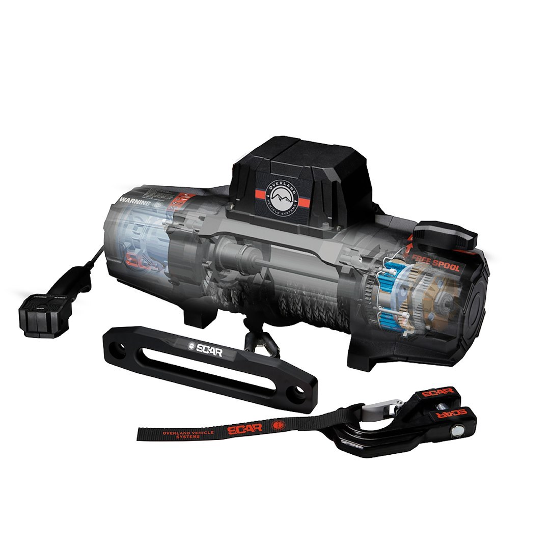 Overland Vehicle Systems Winch, S.c.a.r, Vehicle Mounted, Vehicle Recovery Winch, 12 Volt Electric, 10,000 Pound Line Pull Capacity – 19099901