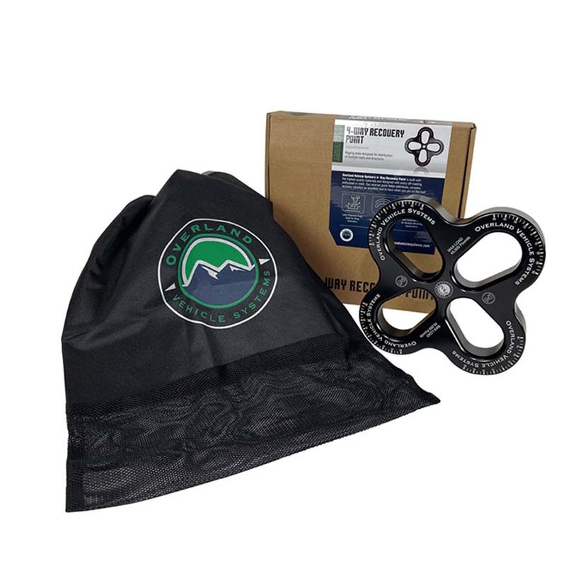 Overland Vehicle Systems Winch Snatch Block, 45,000 Pound Capacity, 8 Inch, Black, With Storage Bag – 19250005