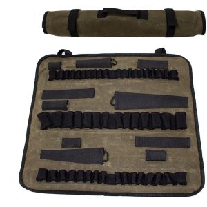 Overland Vehicle Systems Tool Bag, Holds Rachets/ Sockets/ Extentions, Canvas, Rollup Closure, With 60 Slots/ Handle/ Straps – 21089941