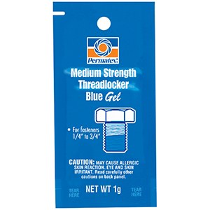 Permtx-Lockt Thread Sealant, Thread Locker, Medium Strength, Blue, 1 Gram Pouch – 09978