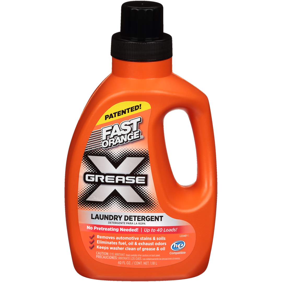 Permtx-Lockt Laundry Detergent, Fast Orange ® Grease X, Liquid, 40 Ounce Bottle, Use to Remove Automotive Stains and Soils IN Mechanic Clothes – 22340