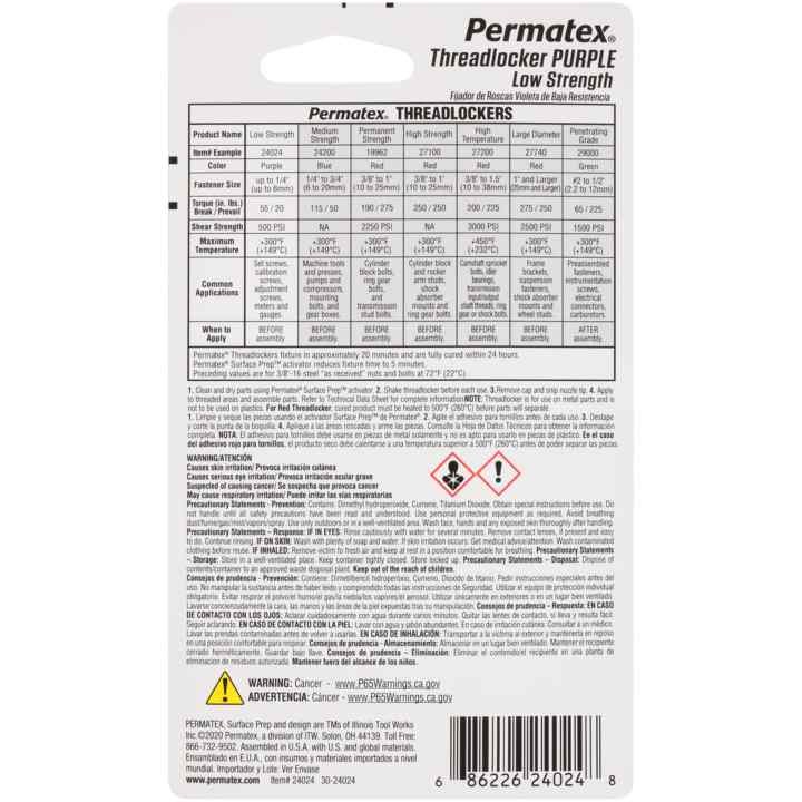 Permtx-Lockt Thread Sealant, 6 Milliliter Tube, Pack of 6 – 24024