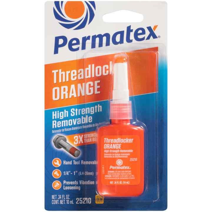 Permtx-Lockt Thread Sealant, Threadlocker, High Strength, Disassembles with Hand Tools, Orange, 0.34 Fluid Ounce Tube – 25210