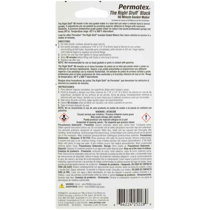Permtx-Lockt Gasket Maker, The Right Stuff ®, Provides Superior Adhesion to Flanges with Maximum Flexibility, 1-1/2 Inch X 3.81 Inch X 8 Inch – 25228