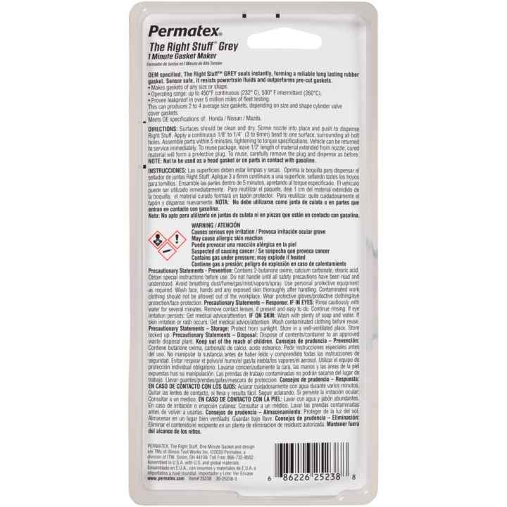 Permtx-Lockt Gasket Sealer, The Right Stuff ® 1 Minute Gasket ™, 3 Ounce Power Can, Gray, Single – 25238
