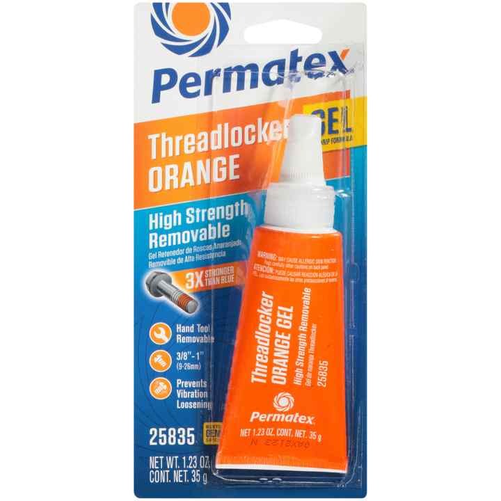 Permtx-Lockt Thread Sealant, Threadlocker, High Strength, Disassembly with Hand Tools, Orange, 35 Gram Tube, Single – 25835