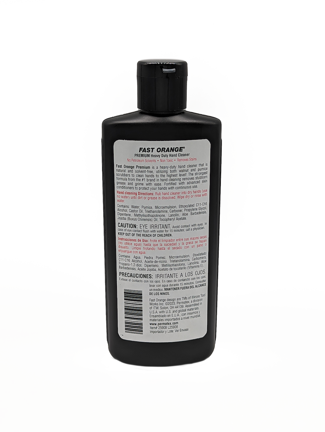 Permtx-Lockt Hand Cleaner, Fast Orange ®, Use to Remove Stubborn Grease and Grime, Walnut and Pumice Scrubber, 7.5 Ounce Bottle, Single – 25908