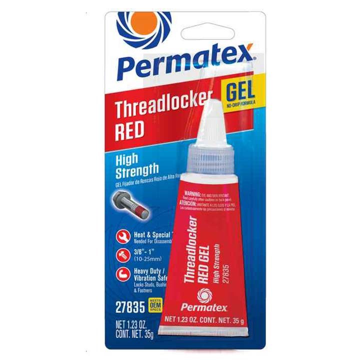 Permtx-Lockt Thread Sealant, Thread Locker, High Strength, Red, 1.23 Ounce Tube – 27835