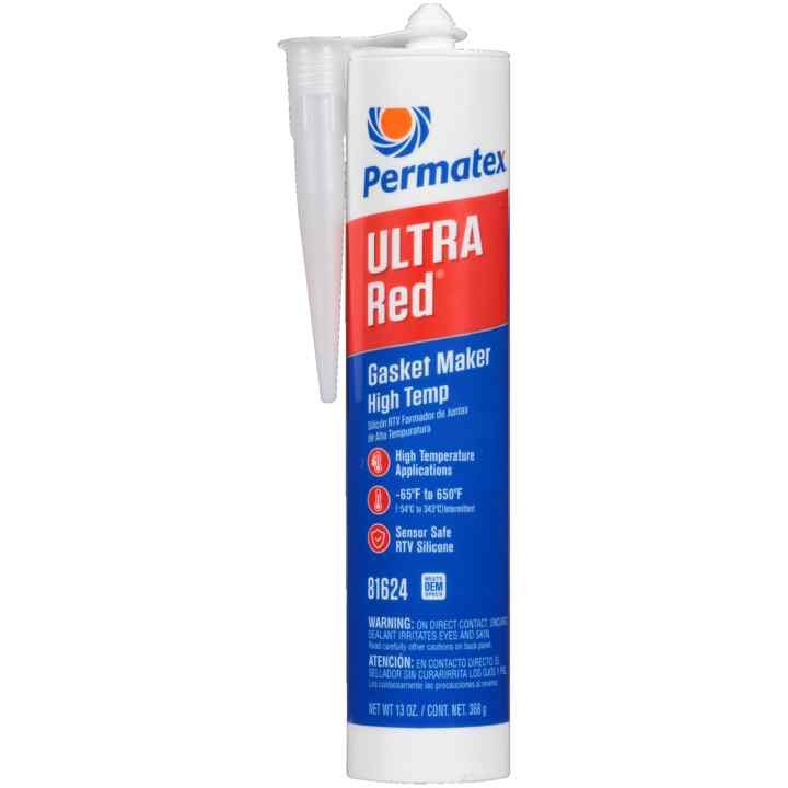 Permtx-Lockt Gasket Maker, Ultra Red ®, Used for Adhesion and High Temperature Performance, 13 Ounce Cartridge – 81624