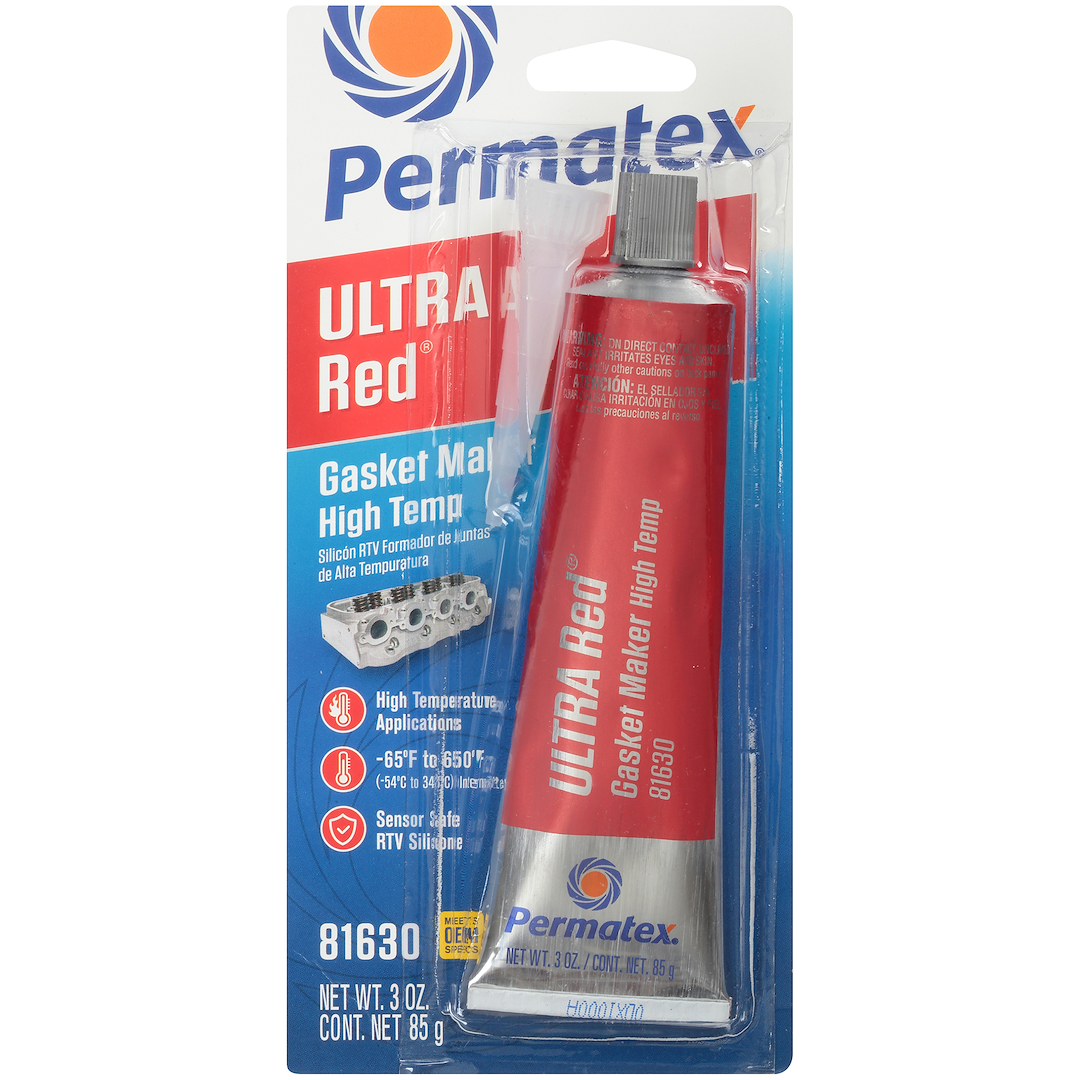 Permtx-Lockt Gasket Maker, Ultra Red ®, Used for Adhesion and High Temperature Performance, 3.35 Ounce Tube – 81630