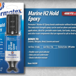Permtx-Lockt Epoxy, H2 Hold ™, 0.84 Ounce Dual Syringe, Used to Bond Portable Water Tanks/ Fuel Tanks/ Drains/ Boats – 84200