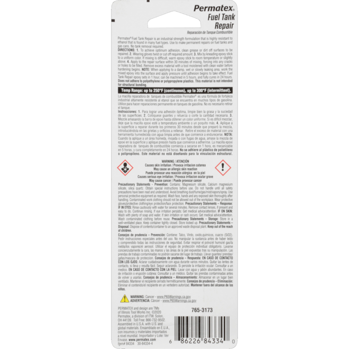 Permtx-Lockt Epoxy, 1 Ounce Stick, Use to Repair Metal Gas Tanks and Containers – 84334