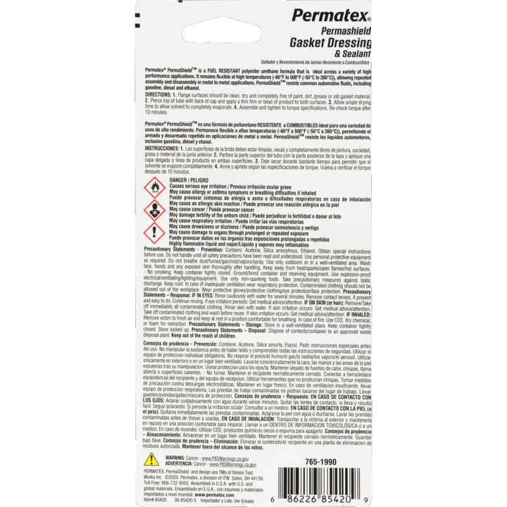 Permtx-Lockt Gasket Sealer, Permashield ™, Squeeze Tube, 2 Ounce, Case of 6 – 85420